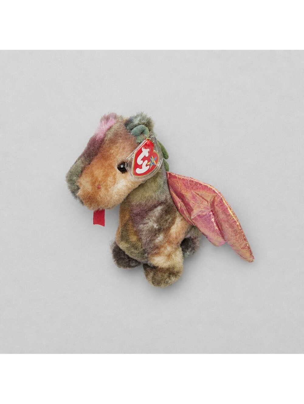 Ty Beanie Buddies Dragon Plush Toy - Curly Fabric, Multi-Color